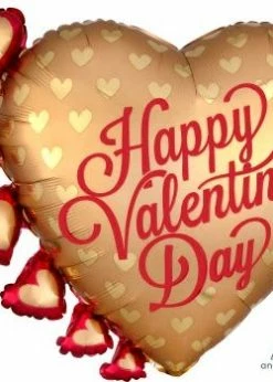 Funny Balloonsusa Satin Infused Pretty Gold Hearts 4047701