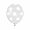 Funny Balloons Usa Latex Balloons AS50: #000 Clear/White Polka Dot 921304