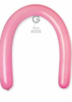 Funny Balloons Usa Latex Balloons D6: #006 Rose 360608 Standard Color 3/50 In