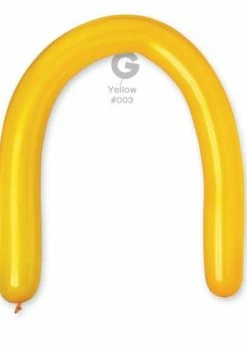 Funny Balloons Usa Latex Balloons D6: #003 Yellow 360301 Standard Color 3/50 In