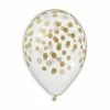 Funny Balloons Usa Latex Balloons GS120: #000 Crystal Clear Gold Confetti 924633