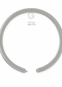 Funny Balloons Usa Latex Balloons D2: #070 Grey 217001 Standard Color 1/60 In