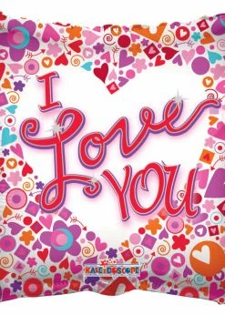 Funny Balloonsusa Foil Balloons Love You Mosaic Clear View 19117-18