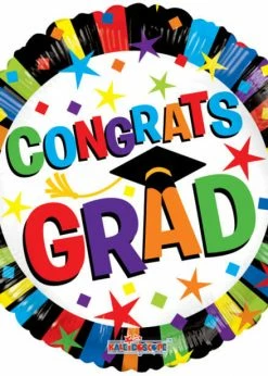 Funny Balloonsusa Foil Balloons Congrats Grad Stars & Lines 85297-18
