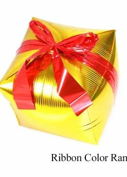 Funny Balloonsusa Gift Box Foil Balloon Gold 045886