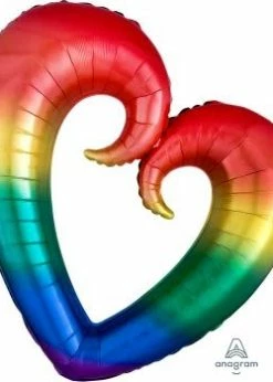 Funny Balloonsusa Rainbow Open Heart 2879301 Foil Balloons