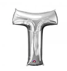 Funny Balloonsusa Silver T Letter 3305001 - 16 In
