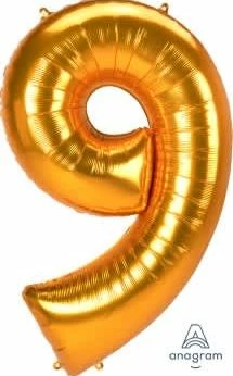 Funny Balloonsusa Foil Balloons 9 Jumbo Gold 3891801 - 53 In