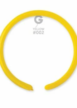 Funny Balloons Usa D2: #002 Yellow 210200 Standard Color 1/60 In Latex Balloons