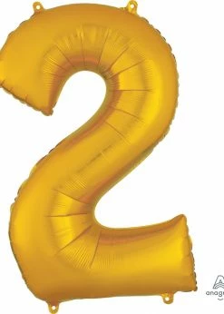 Funny Balloonsusa 2 Gold 2824601 - 34 In Foil Balloons