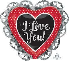 Funny Balloonsusa I Love You White Dots 36416