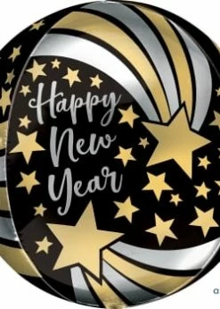 Funny Balloons Usa HNY Shooting Stars Orbz 4205701 - 16 In Foil Balloons