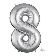 Funny Balloonsusa Foil Balloons 8 Silver 3309001 - 14 In