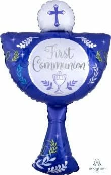Funny Balloonsusa Foil Balloons First Communion Blue 3761401