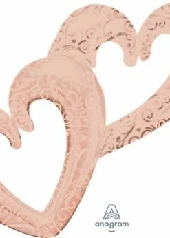 Funny Balloonsusa Foil Balloons Interlocking Hearts Rose Gold 4111801