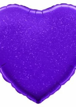 Funny Balloonsusa Purple Holographic Decor Heart 14966