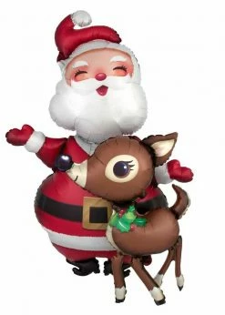 Funny Balloons Usa Santa & Reindeer Airwalker 3829601 - 48 In