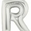 Funny Balloons Usa Foil Balloons Silver R Letter 14918S - 7 In