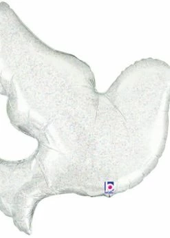 Funny Balloons Usa Pearl White Dove Holographic 35124