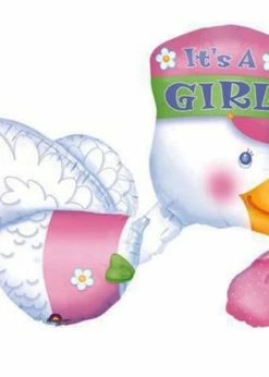 Funny Balloonsusa Foil Balloons Stork It's A Girl Shape 0702601