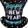 Funny Balloonsusa Foil Balloons Satin Infused Top Hat 4011301