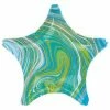Funny Balloonsusa Foil Balloons Marblez Blue & Green Star 4210201
