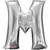 Funny Balloonsusa Silver M Letter 3303601 - 16 In Foil Balloons