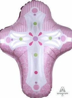 Funny Balloonsusa Pink Cross 2502301 Foil Balloons