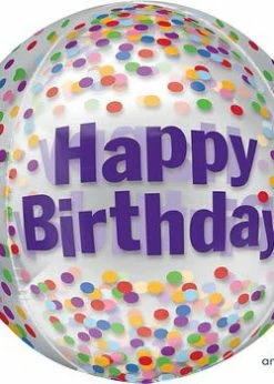 Funny Balloons Usa Happy Birthday Funfetti Orbz 3783601 Foil Balloons
